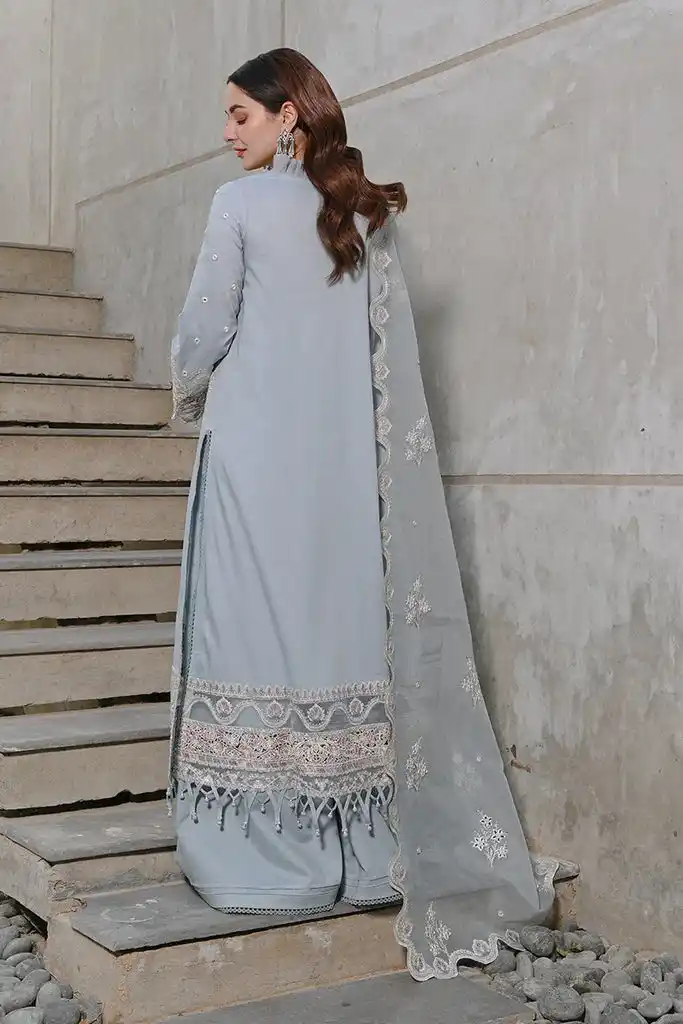Blue Dress in Kameez Trouser Style - Image 3
