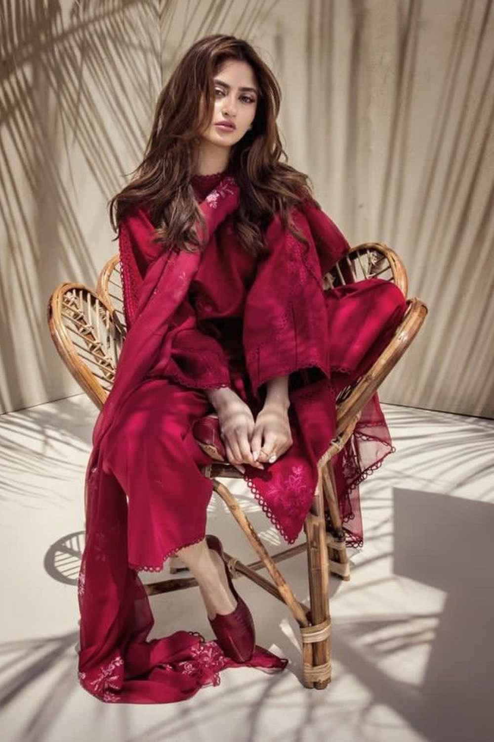 Sajal Ali New Red Suit Design - Image 4