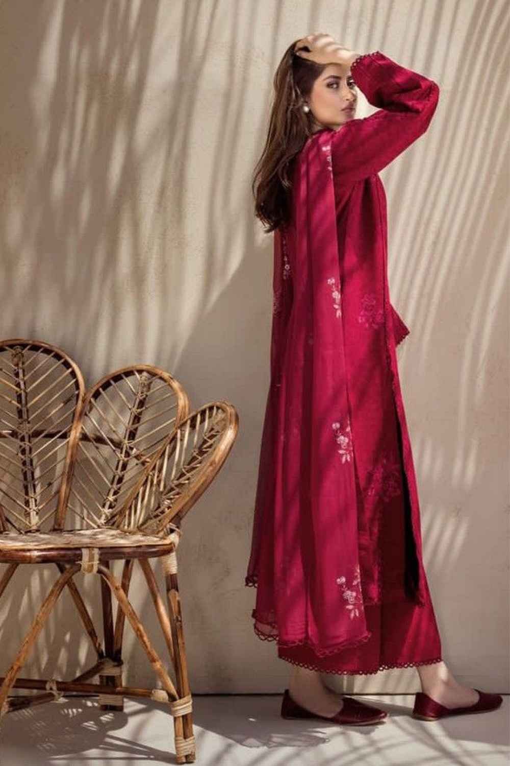 Sajal Ali New Red Suit Design - Image 3