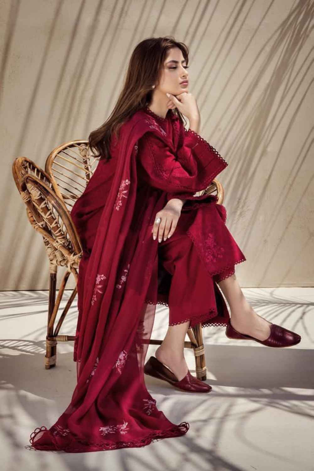 Sajal Ali New Red Suit Design - Image 2